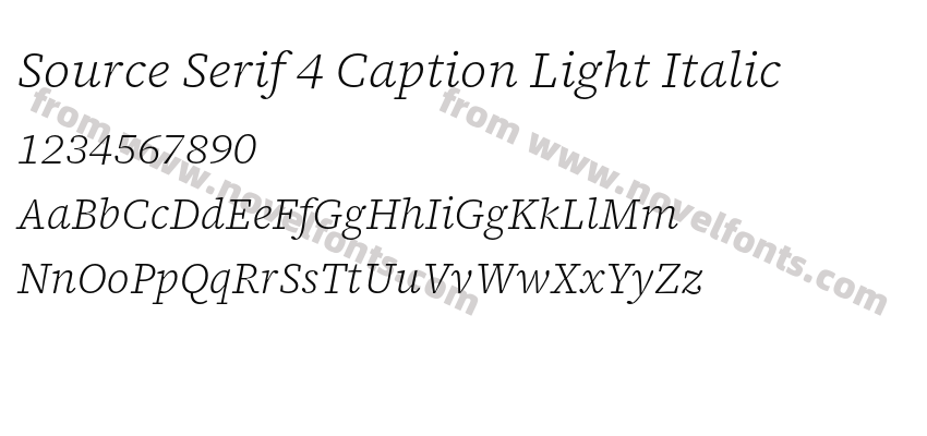 Source Serif 4 Caption Light ItalicPreview