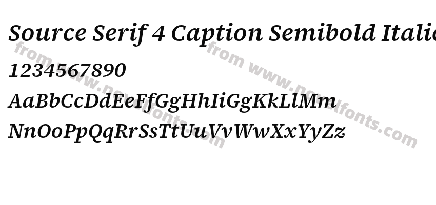Source Serif 4 Caption Semibold ItalicPreview