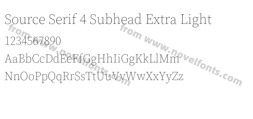 Source Serif 4 Subhead Extra LightPreview