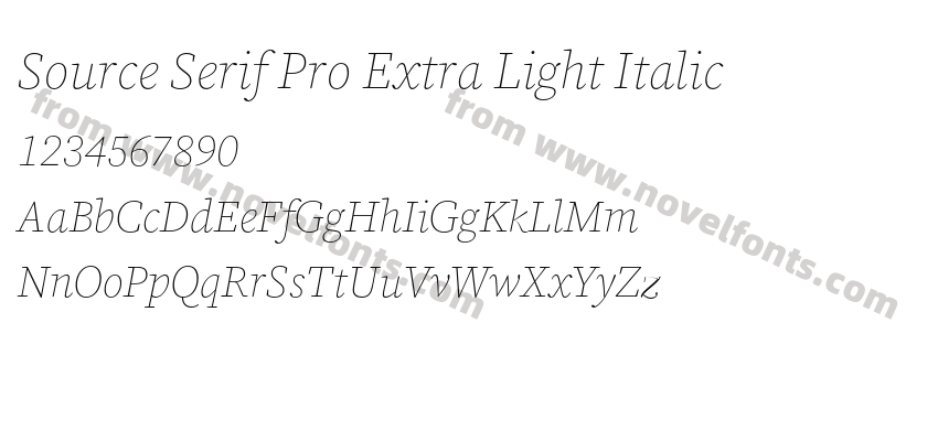 Source Serif Pro Extra Light ItalicPreview