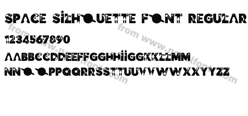 Space Silhouette Font RegularPreview