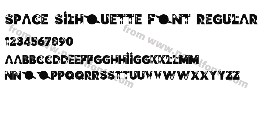 Space Silhouette Font RegularPreview