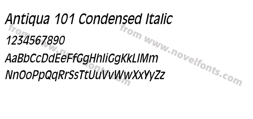 Antiqua 101 Condensed ItalicPreview