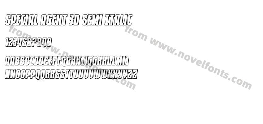 Special Agent 3D Semi ItalicPreview