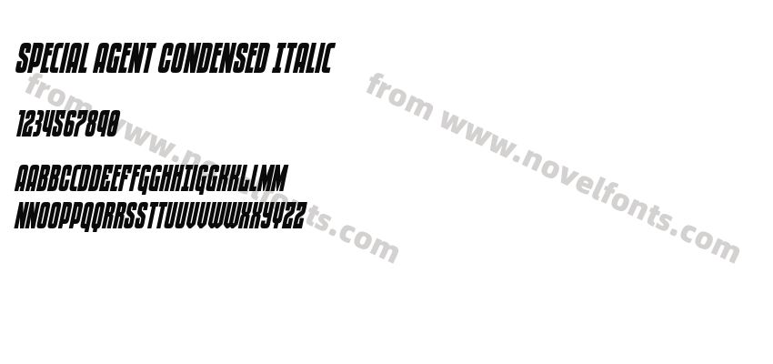 Special Agent Condensed ItalicPreview