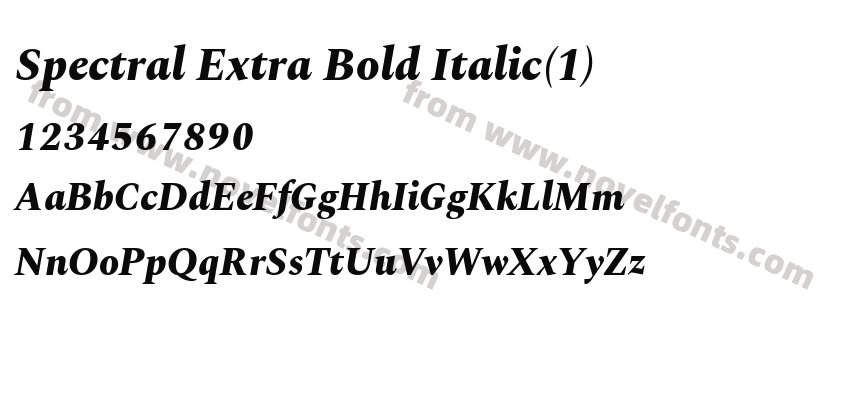 Spectral Extra Bold ItalicPreview