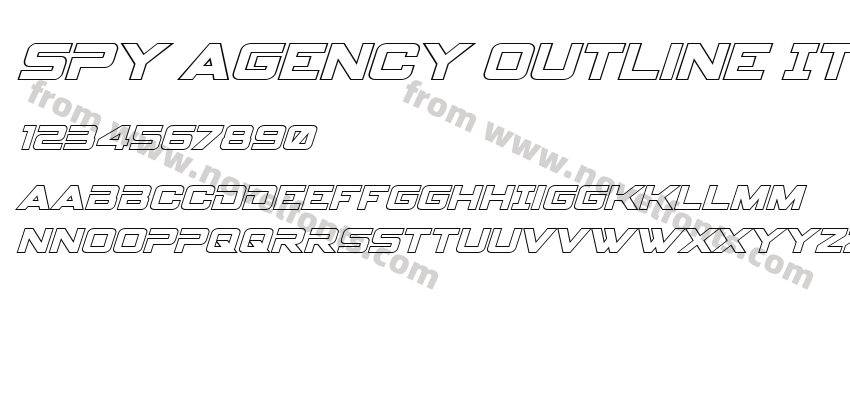 Spy Agency Outline ItalicPreview