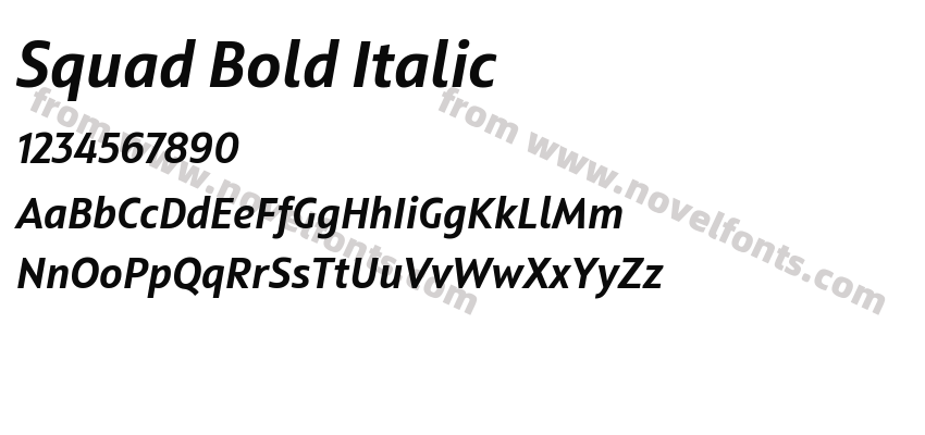 Squad Bold ItalicPreview