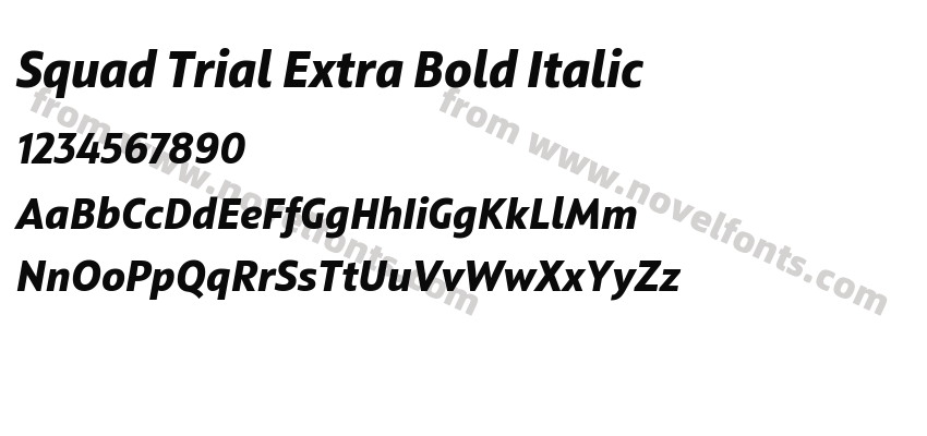 Squad Trial Extra Bold ItalicPreview