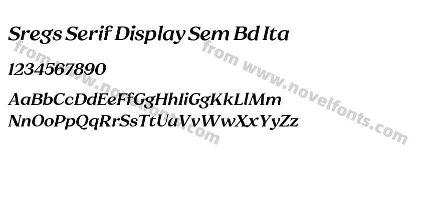 Sregs Serif Display Sem Bd ItaPreview