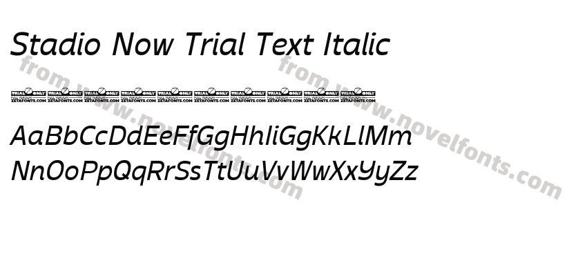 Stadio Now Trial Text ItalicPreview