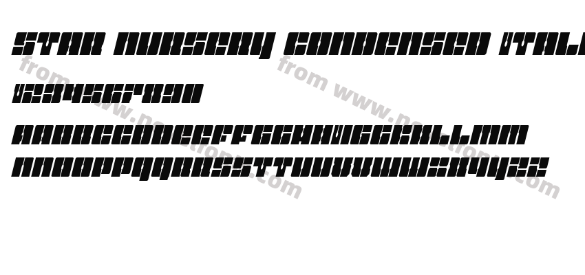 Star Nursery Condensed ItalicPreview
