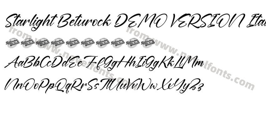 Starlight Beturock DEMO VERSION ItalicPreview