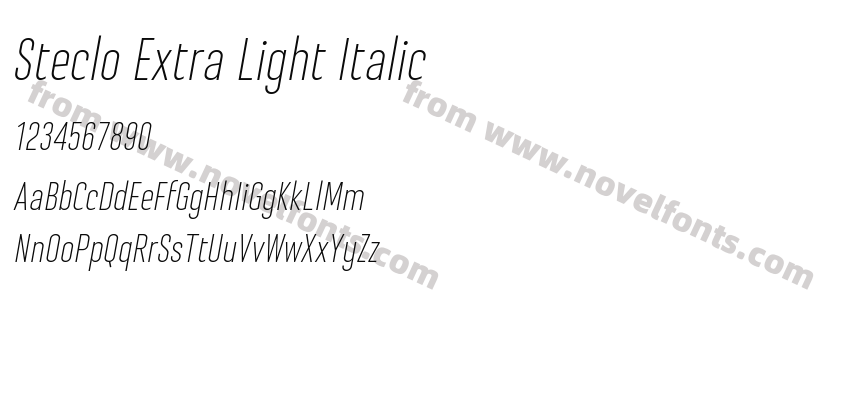Steclo Extra Light ItalicPreview