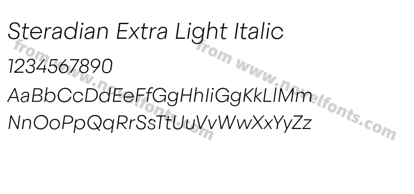 Steradian Extra Light ItalicPreview