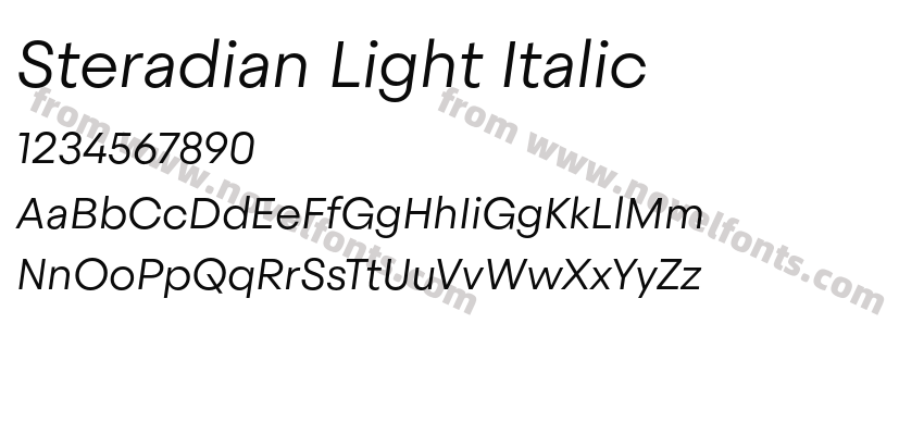 Steradian Light ItalicPreview