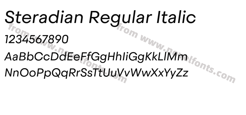 Steradian Regular ItalicPreview