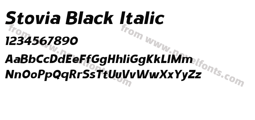 Stovia Black ItalicPreview