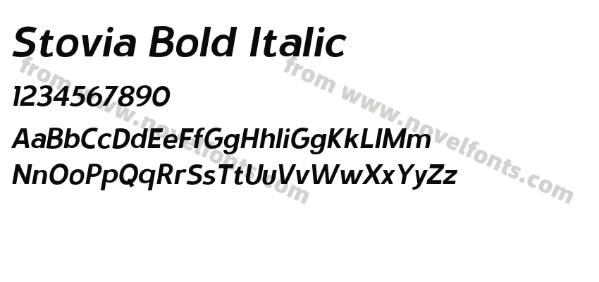 Stovia Bold ItalicPreview