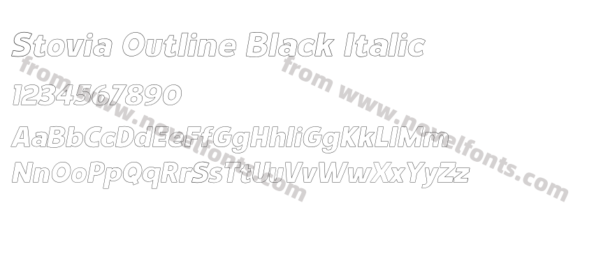 Stovia Outline Black ItalicPreview
