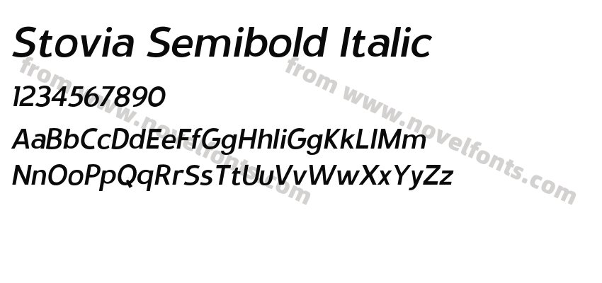 Stovia Semibold ItalicPreview