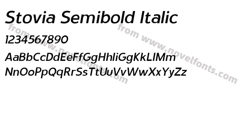Stovia Semibold ItalicPreview