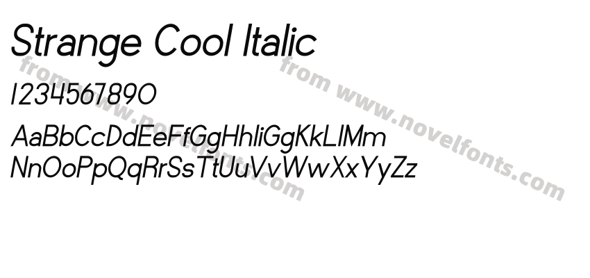 Strange Cool ItalicPreview
