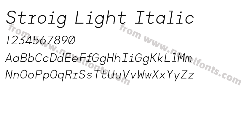 Stroig Light ItalicPreview