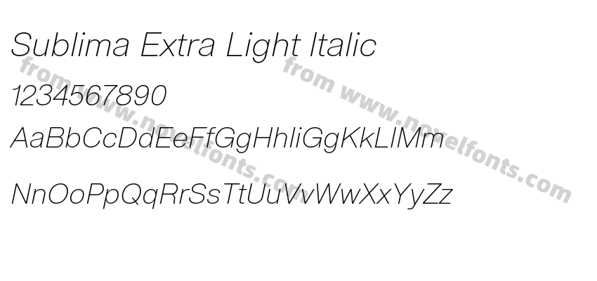 Sublima Extra Light ItalicPreview