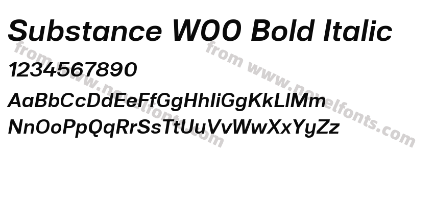 Substance W00 Bold ItalicPreview