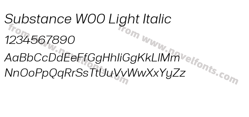 Substance W00 Light ItalicPreview