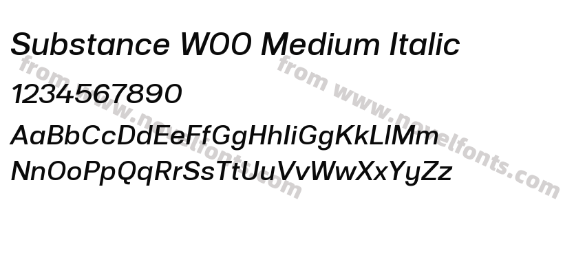 Substance W00 Medium ItalicPreview