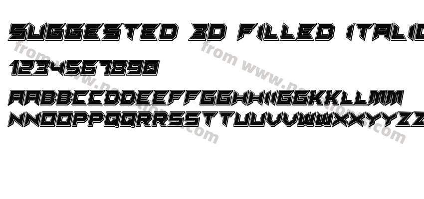 Suggested 3D Filled ItalicPreview