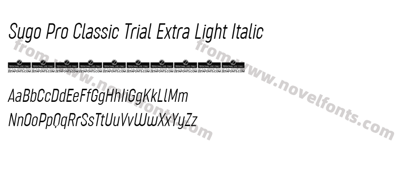 Sugo Pro Classic Trial Extra Light ItalicPreview