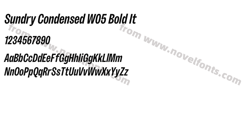 Sundry Condensed W05 Bold ItPreview