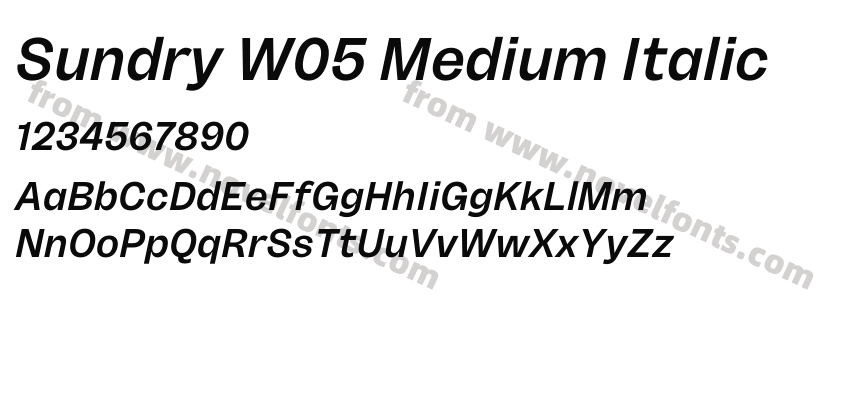 Sundry W05 Medium ItalicPreview