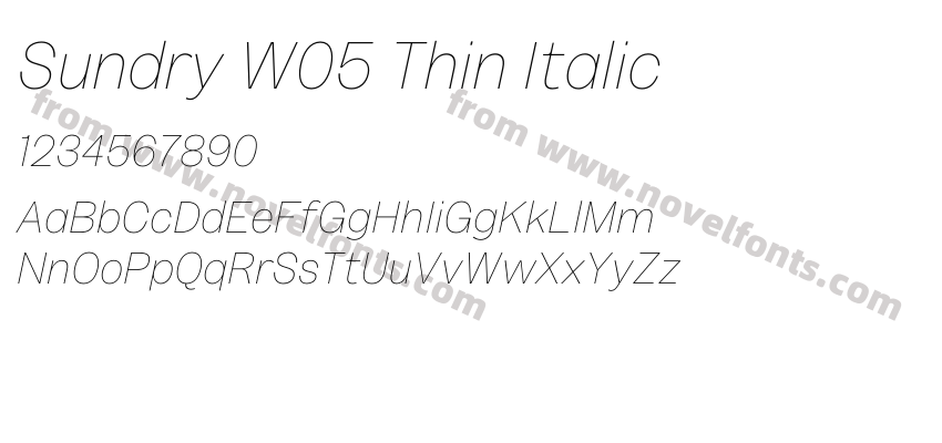 Sundry W05 Thin ItalicPreview