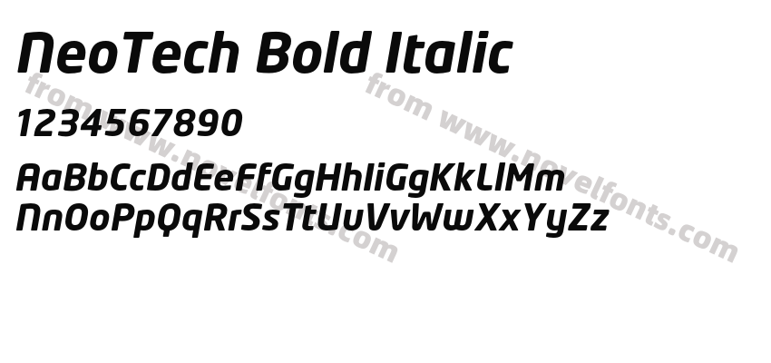 NeoTech Bold ItalicPreview