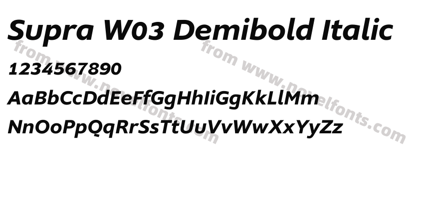Supra W03 Demibold ItalicPreview