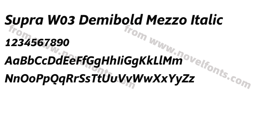 Supra W03 Demibold Mezzo ItalicPreview