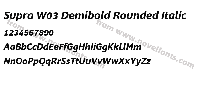 Supra W03 Demibold Rounded ItalicPreview