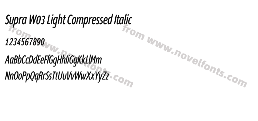 Supra W03 Light Compressed ItalicPreview