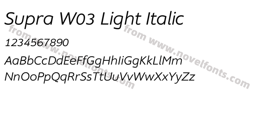 Supra W03 Light ItalicPreview