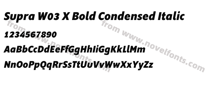 Supra W03 X Bold Condensed ItalicPreview