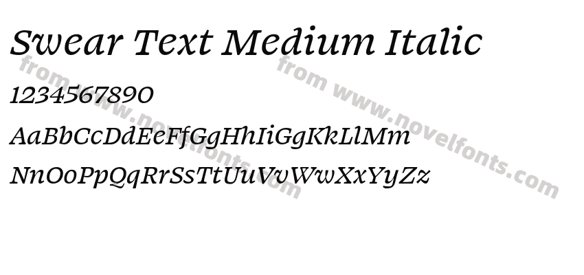 Swear Text Medium ItalicPreview