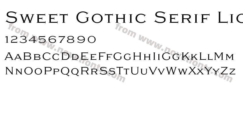 Sweet Gothic Serif LightPreview