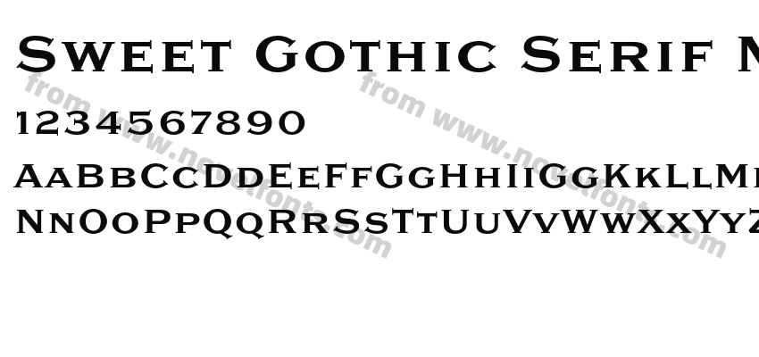 Sweet Gothic Serif MediumPreview