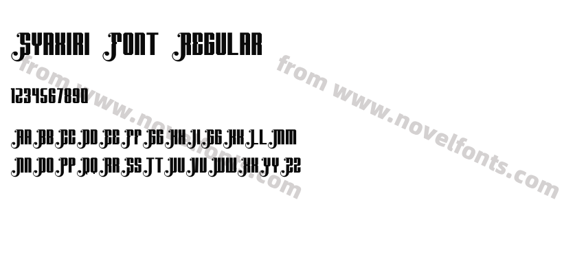 Syaxiri Font RegularPreview