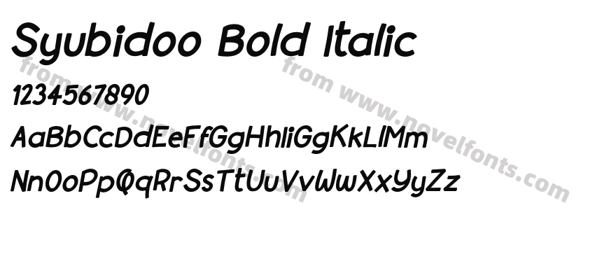Syubidoo Bold ItalicPreview