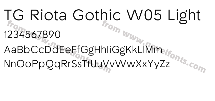 TG Riota Gothic W05 LightPreview